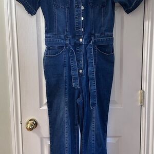 bebe Dark Blue Denim Overalls